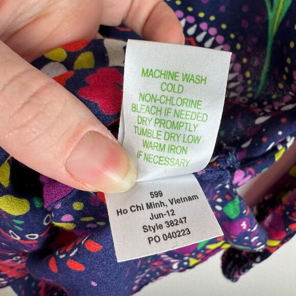 Lilly Pulitzer Womens Providence Top in‎ Garden Menagerie Sz XS Psychedelic 70s - Picture 13 of 15